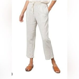 Rails Linden Pants Saybrook Stripe Size XL NWT Rayon Linen Blend White